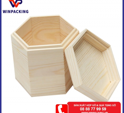 Hộp đựng trà bằng gỗ - hộp lục giác
